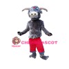 Power Gray Bull Mascot Costume 