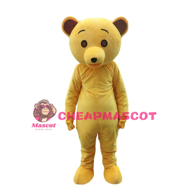 Cute Cartoon Yellow Teddy Bear Mascot Costume