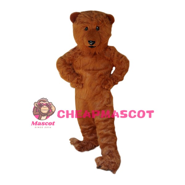 Big Brown Bear Long Fur Mascot Costume 