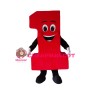 Cheerful Red Number One Mascot Costume 