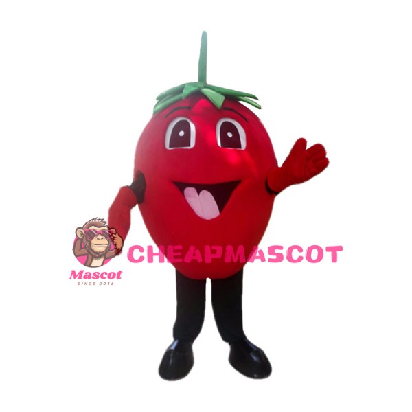 Cheerful Strawberry Mascot Costume 