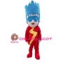 Cool Blue Hair Lightning Little Superhero Mascot Costume 