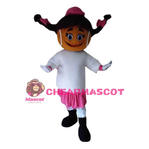 Lively Cartoon Tennis Girl Mascot Costume