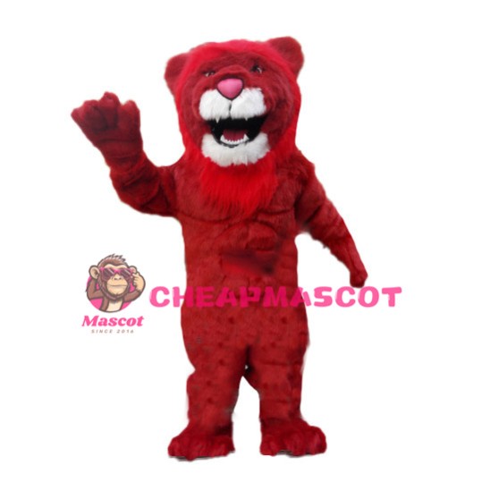 Power Red Lion Mascot Costume 