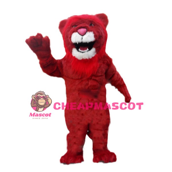 Power Red Lion Mascot Costume 