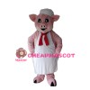 Cute Cartoon Pink Pig Chef Mascot Costume 