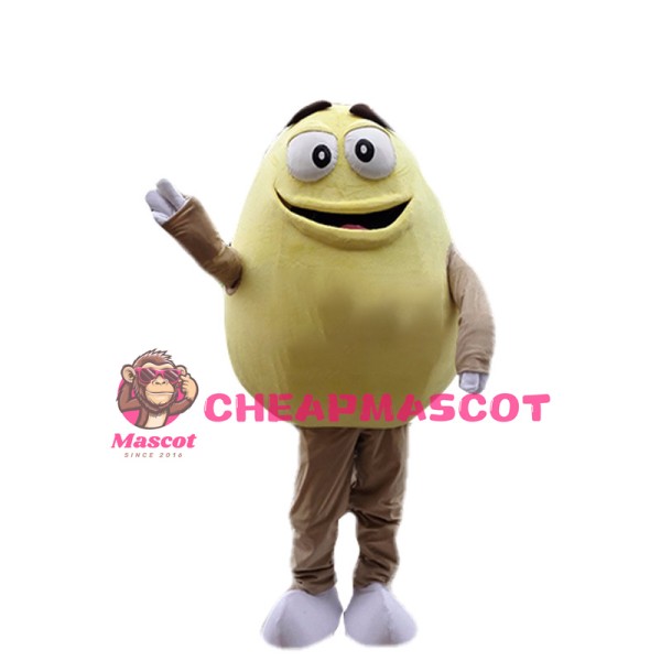Happy Cartoon Yellow Bean Mascot Costume 