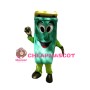 Adult Cartoon Green Trash Can Mascot Costume 