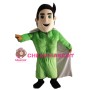 Courageous Green Superhero Mascot Costume 