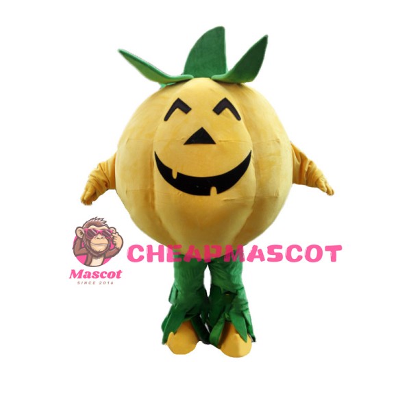 Halloween Yellow Pumpkin Mascot Costume 