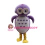 Purple Owl Mascot Costume With Headphones