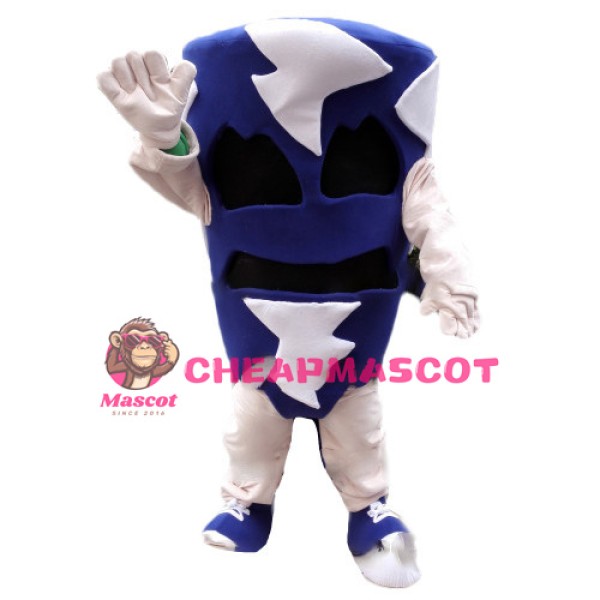 Scary Blue Tornado Cyclone Mascot Costume 