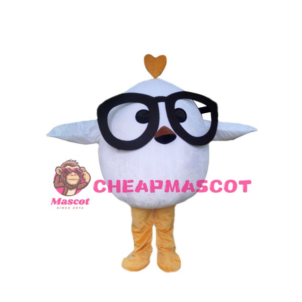 Fat Cartoon White Bird  Mascot Costume 