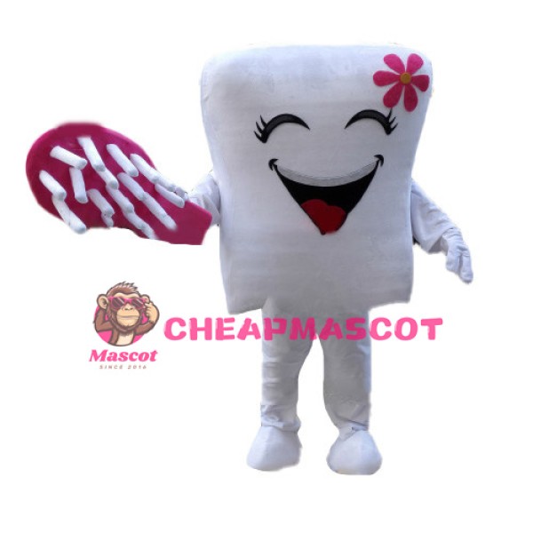 Sweet Cartoon Tooth And Toothbrush Mascot Costume 