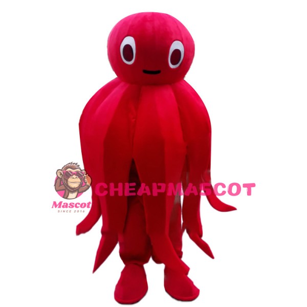 Cute Cartoon Red Octopus Mascot Costume 