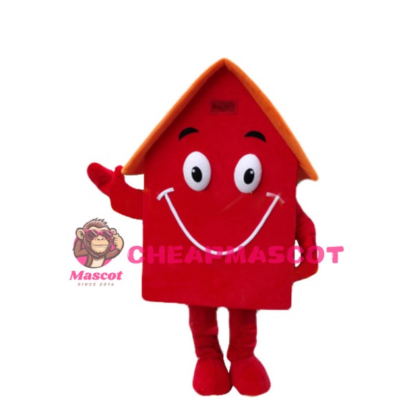 Deluxe Cartoon Red House Mascot Costume 