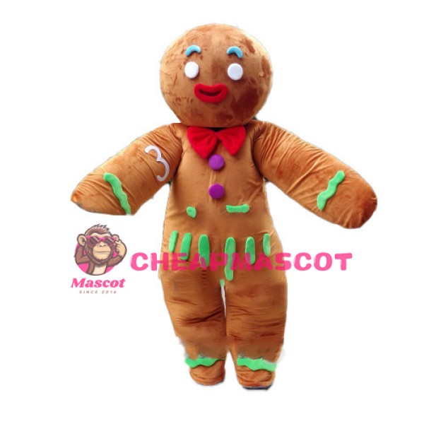 Huge Cartoon Christmas Gingerbread Gentleman Cookie Mascot Costume