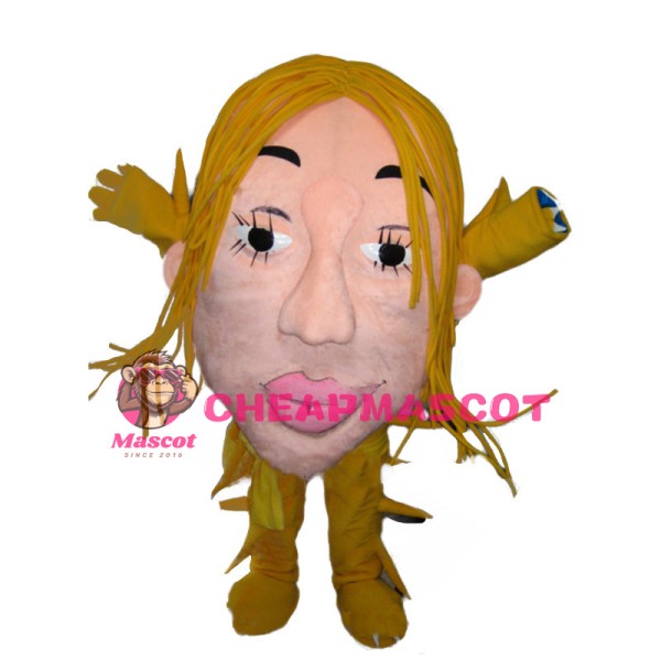 Unusual Only Girl Head Mascot Costume 