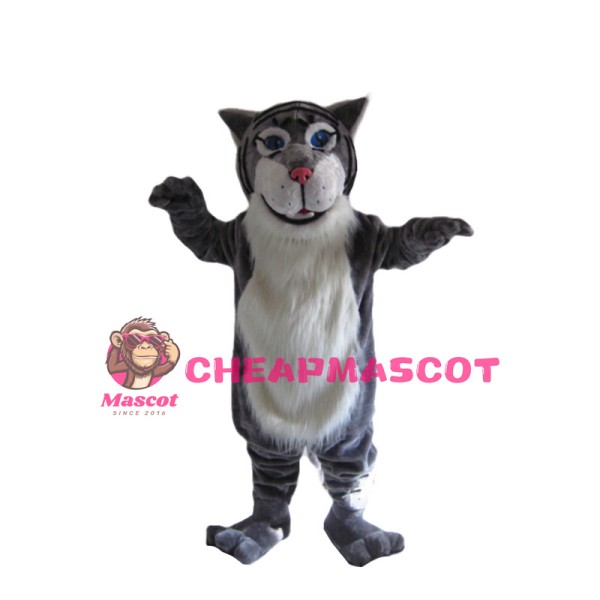 Long Plush Grey Tiger Mascot Costume 