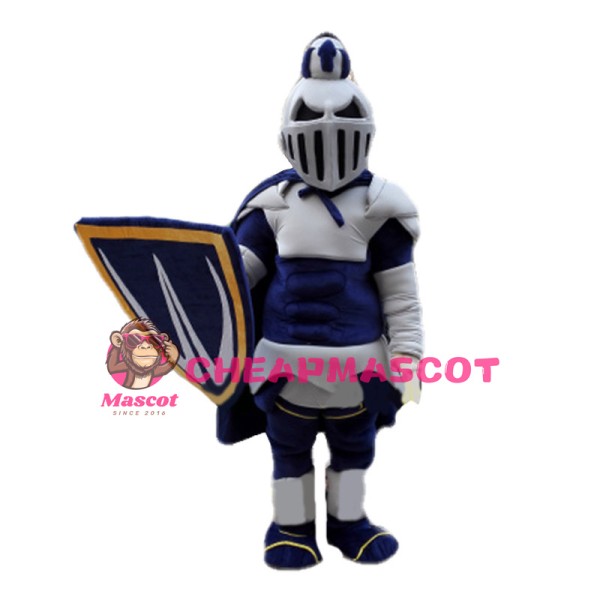 Advanced Silver & Blue Knight Mascot Costume 