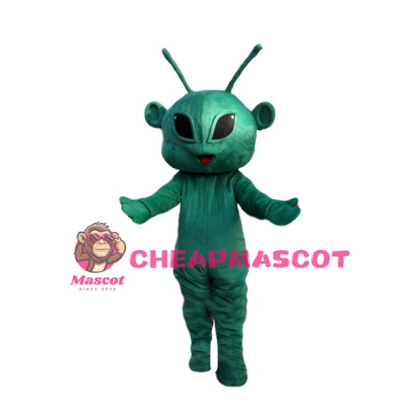 Cheering Little Green Alien Mascot Costume 
