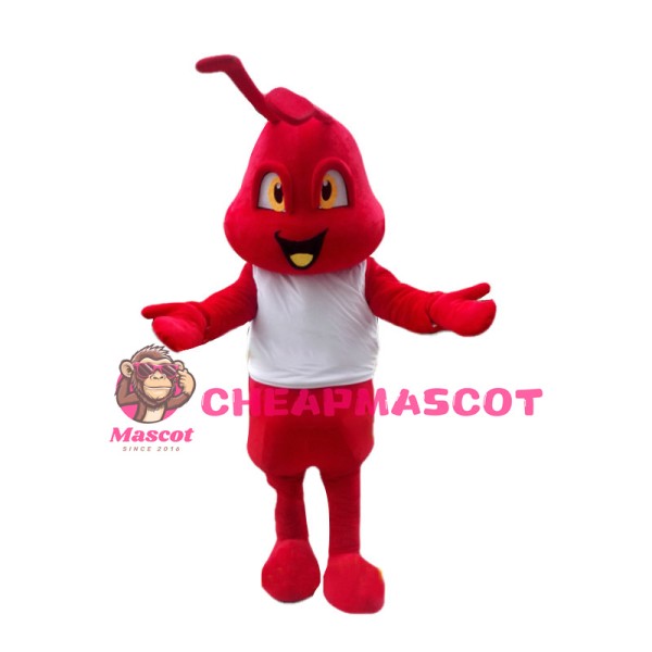 Cheering Cartoon Fire Ant Mascot Costume 