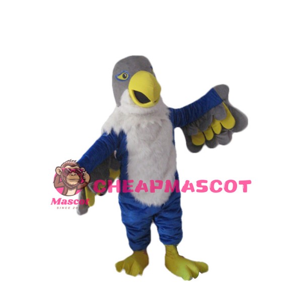 Grey Head Blue Parrot Mascot Costume 