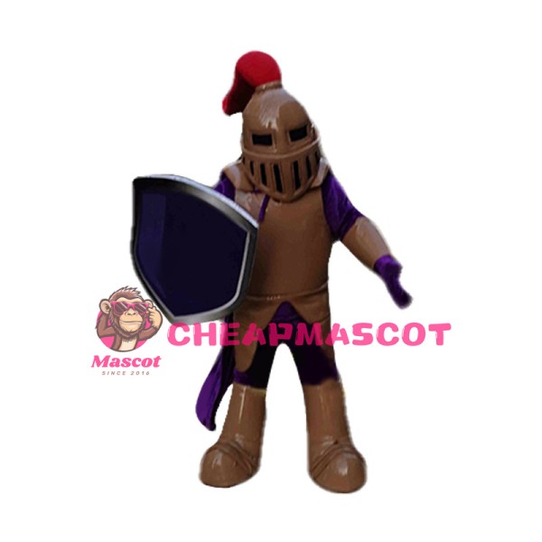 Copper & Purple Knight Mascot Costume 