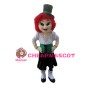 Red Hair Dancer Mascot Costume 