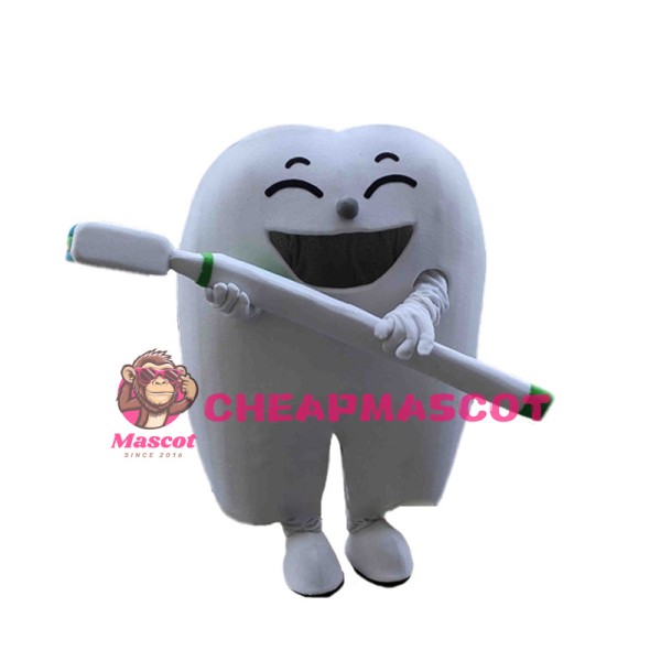 Huge Smiling Tooth & Toothbrush Mascot Costume 
