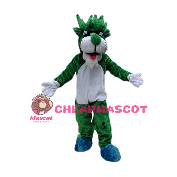 Cool Green Cheetah Mascot Costume 