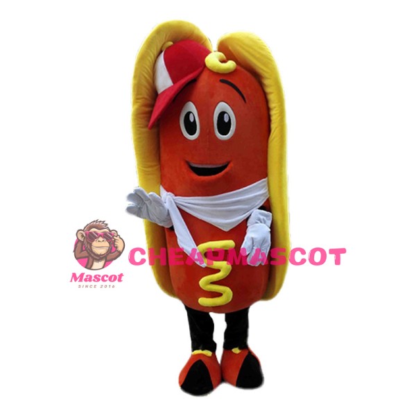 Lightweight Cartoon Hot Dog Mascot Costume 