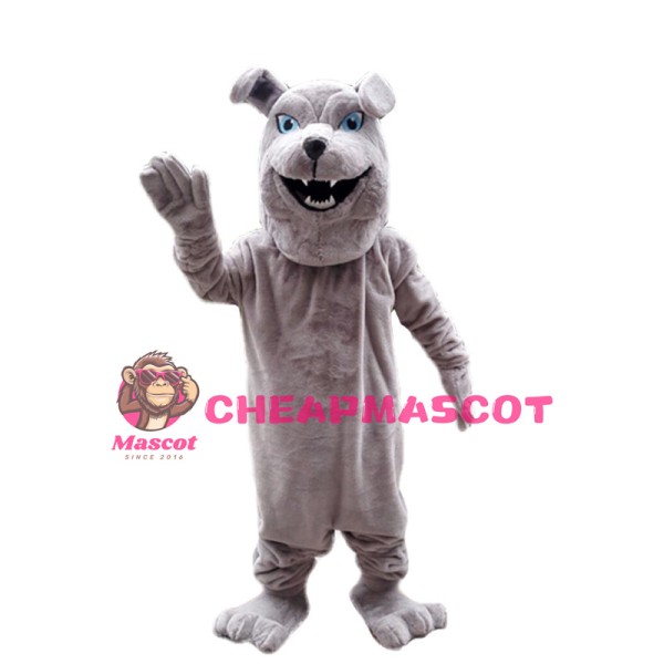 Howling Grey Bulldog Animal Mascot Costume 