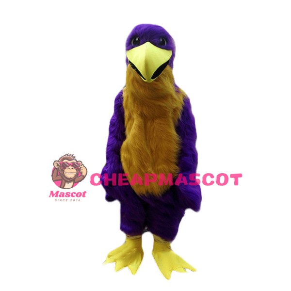 Big Purple Bird Long Fur Mascot Costume 