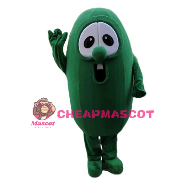 Cheering Cucumber Cartoon Mascot Costume 