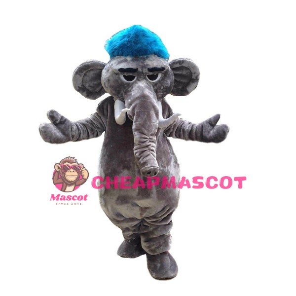 Angry Mammoth Elephant Mascot Costume 