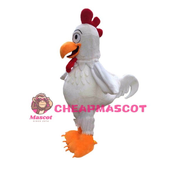 Deluxe White Rooster Mascot Costume 