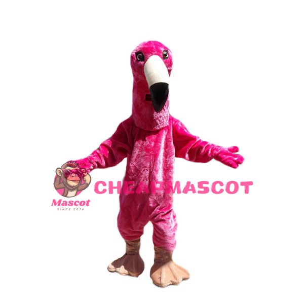 Rose Red Flamingo Mascot Costume 