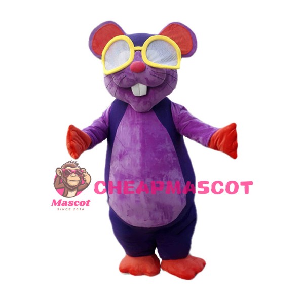 Purple Mouse Pilot Mascot Costume 