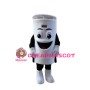 Adult Cartoon White Trash Can Mascot Costume 