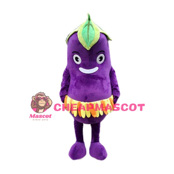 Naughty Cartoon Eggplant Mascot Costume 