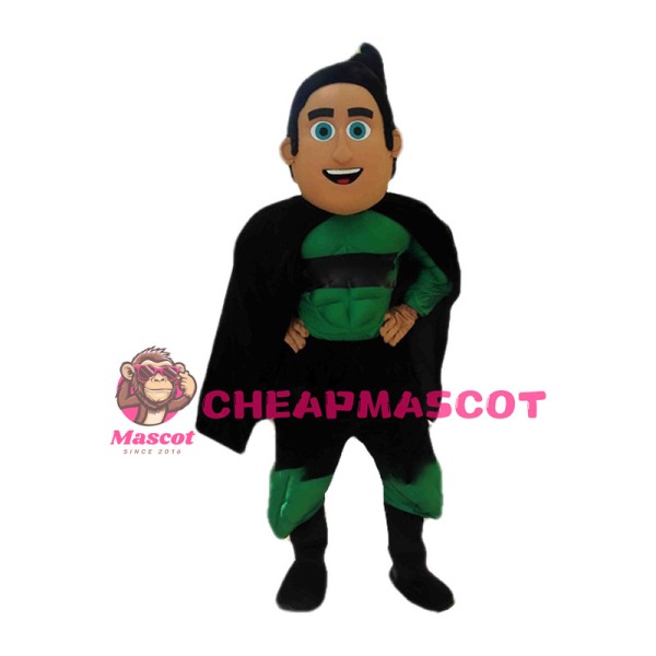 Green Superhero Mascot Costume