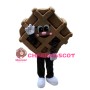 Adult Cartoon Chocolate Waffle Mascot Costume 