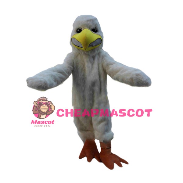 Big White Bird Long Fur Mascot Costume