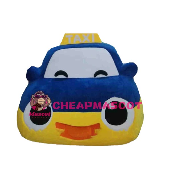 Cute Cartoon Purple Taxi Car Mascot Costume 