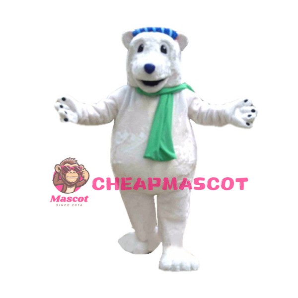 Christmas Polar Bear Mascot Adult Costume 