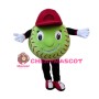 Deluxe Cartoon Tennis Ball With Red Hat Mascot Costume
