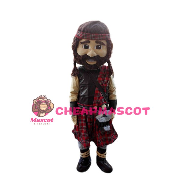 Happy Scottish Highlander Mascot Costume 
