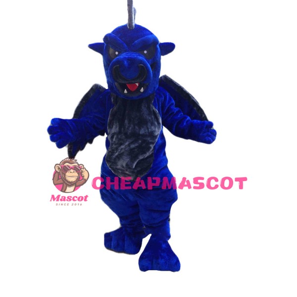 Fierce Blue & Gray Flying Dragon Mascot Costume