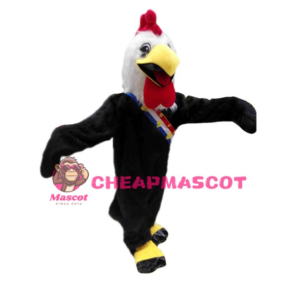 White Head Rooster King Mascot Costume 